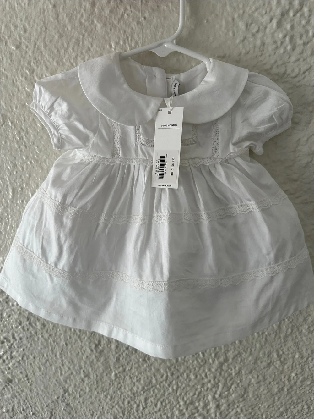 Janie and Jack White Lace-Trim Baby Dress